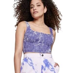 Wild Fable Purple Crushed Velvet Corset Tank Top Large